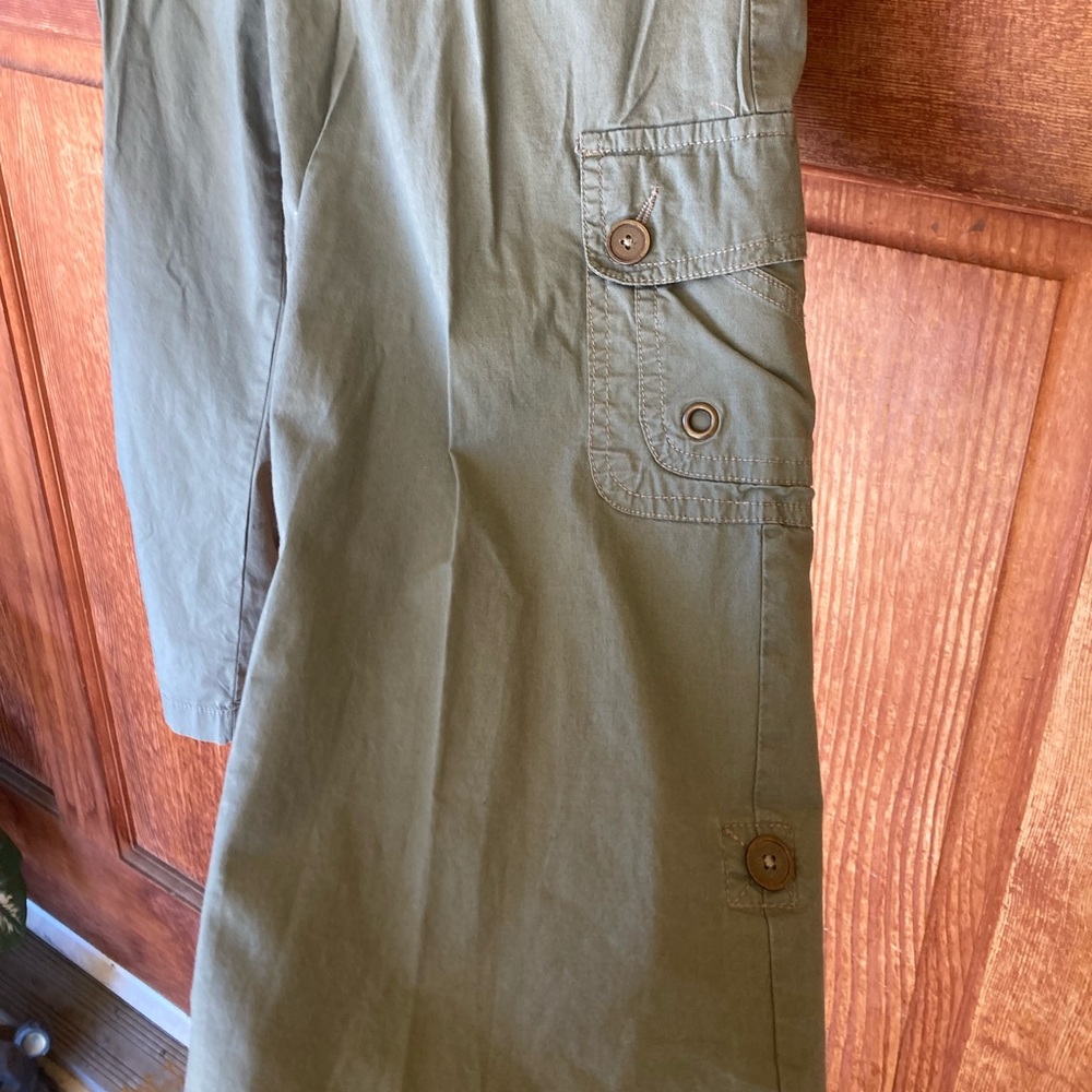Style & Co. Petite Olive-Green Utility Capris - Picture 3 of 5